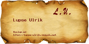 Lupse Ulrik névjegykártya